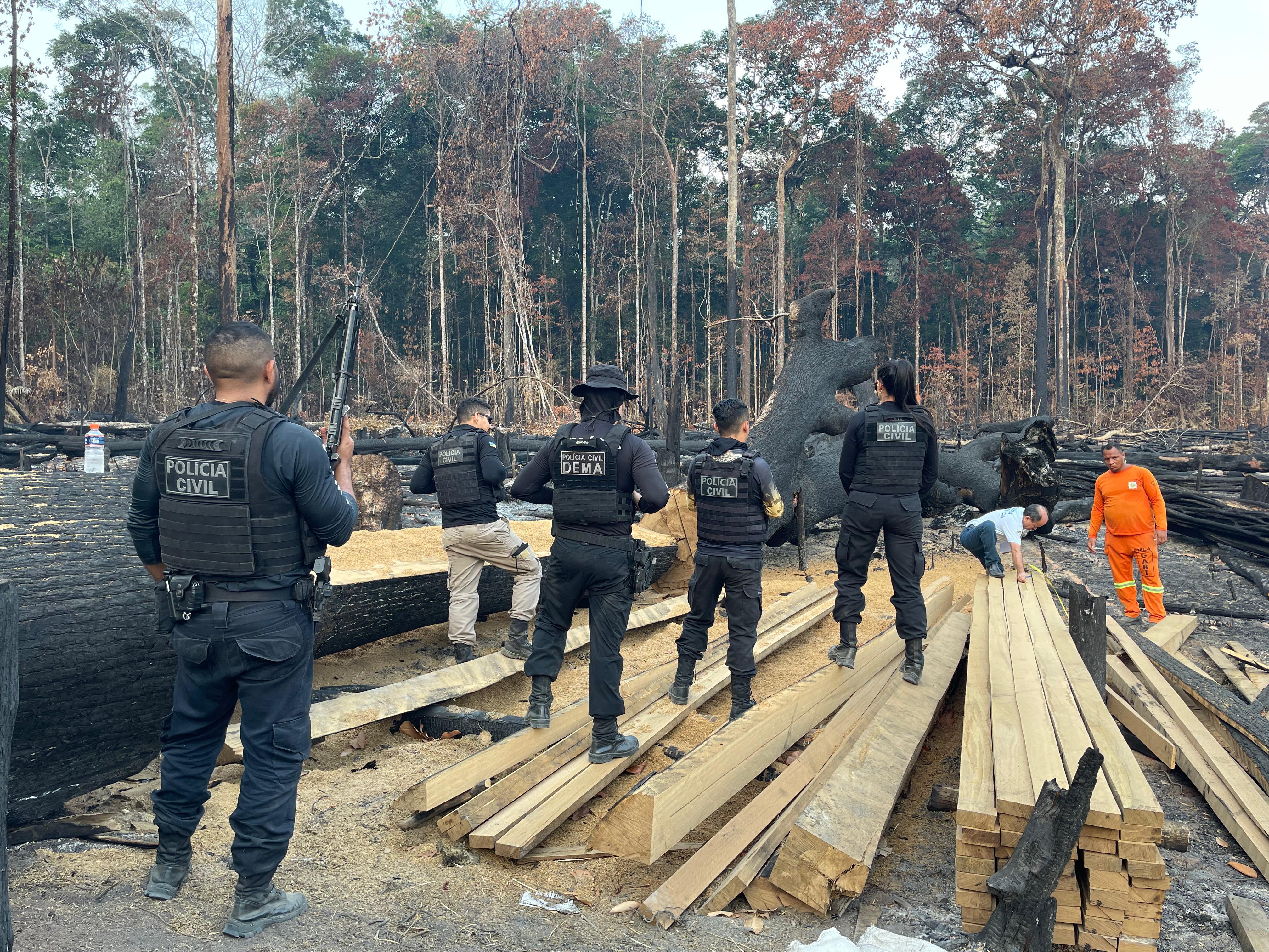 NO VALE DO JARI, POLÍCIA CIVIL REALIZA MAIS UM CILCLO DA OPERAÇÃO “GUARDIÕES DOS BIOMAS” E APREENDE CERCA DE 17 M³ DE MADEIRA BENEFICIADA E PRENDE UMA PESSOA EM FLAGRANTE POR POSSE ILEGAL DE ARMA DE FOGO  